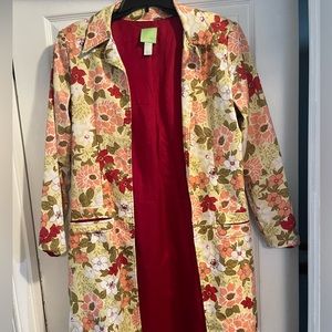 Citron, floral trench blazer, size size 8